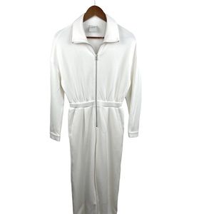 Varley Jessie Jumpsuit Egret Jogger Elastic Cinched Hem Silhouette Sz XS White